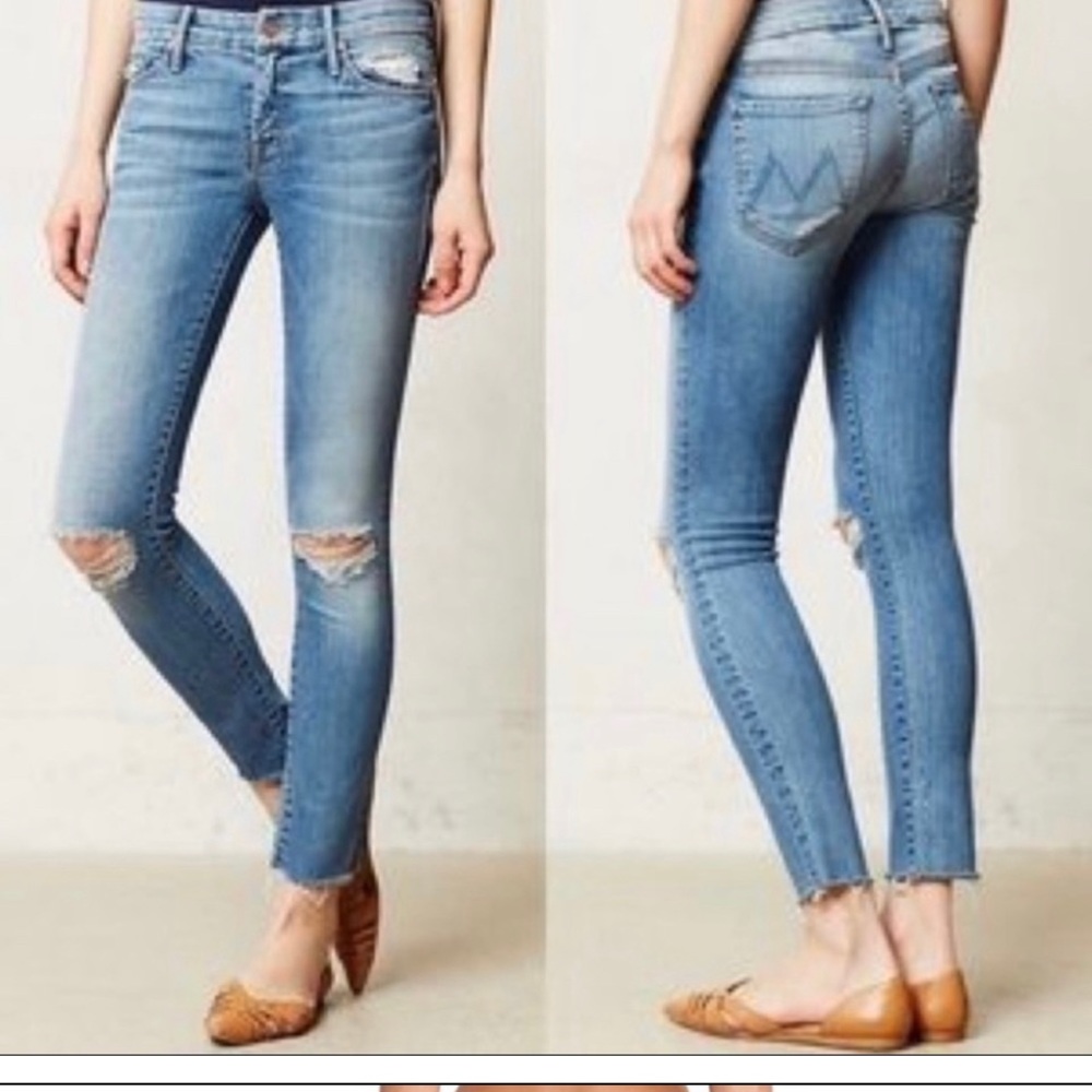 Mother Looker Ankle Fray Wild Thing Jeans. Size 28